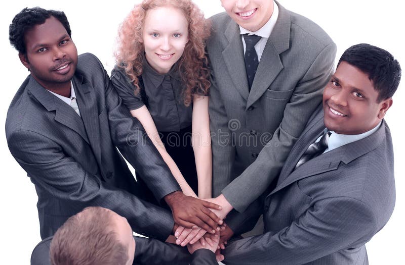 View from the top.international business team showing their uni royalty free stock images View from the top.international business team showing their uni royalty free stock images