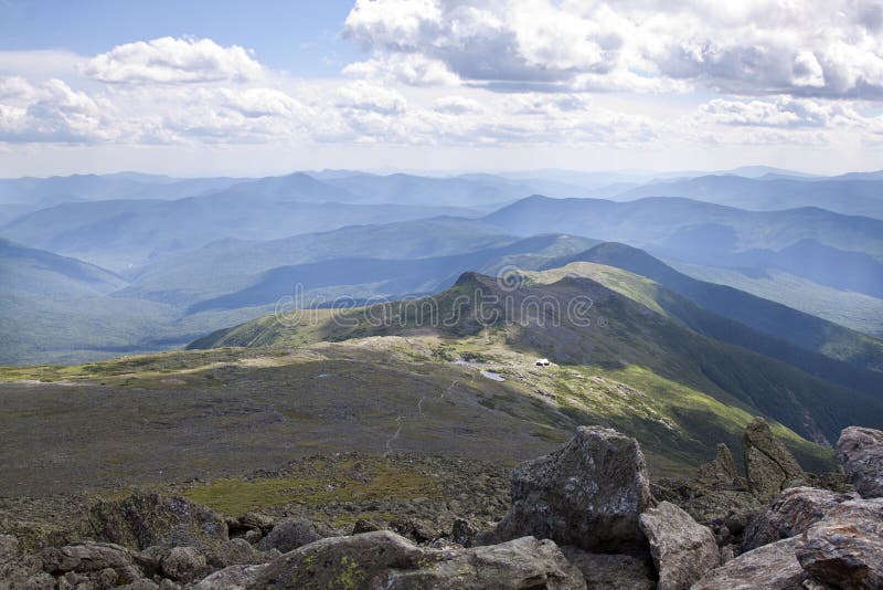 View from the Top of Mt. Washington with the Appalachian Trail Leading