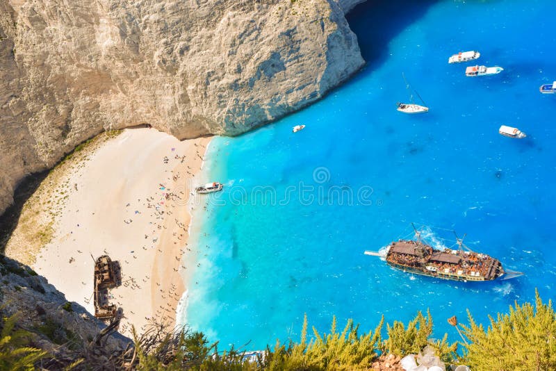 Shipwreck Bay, Zakynthos Island, Greece Stock Photo - Image of boat ...