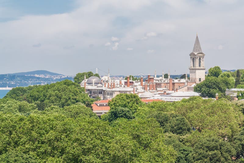View of Topkapi Palace, among the trees in Istanbul, Turkey. stock images View of Topkapi Palace, among the trees in Istanbul, Turkey. stock images