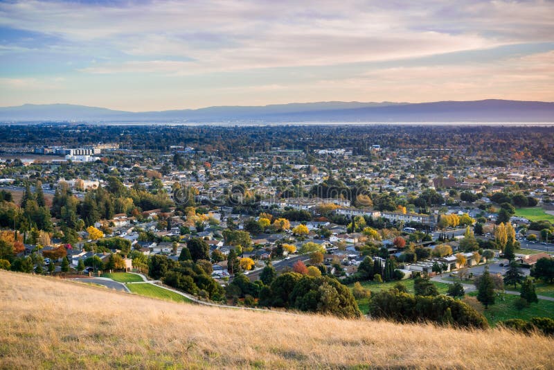 View towards Fremont and Union City from Garin Dry Creek Pioneer Regional Park stock images View towards Fremont and Union City from Garin Dry Creek Pioneer Regional Park stock images
