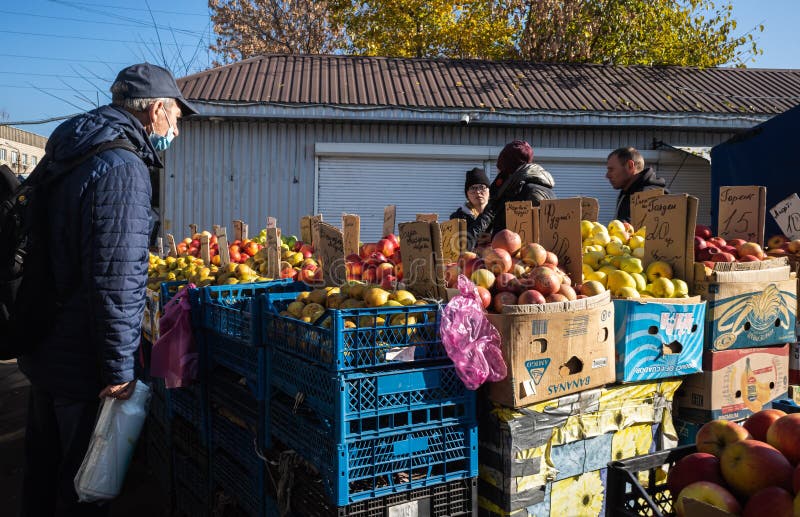 View of a Typical Food Market in Ukraine Editorial Stock Photo - Image