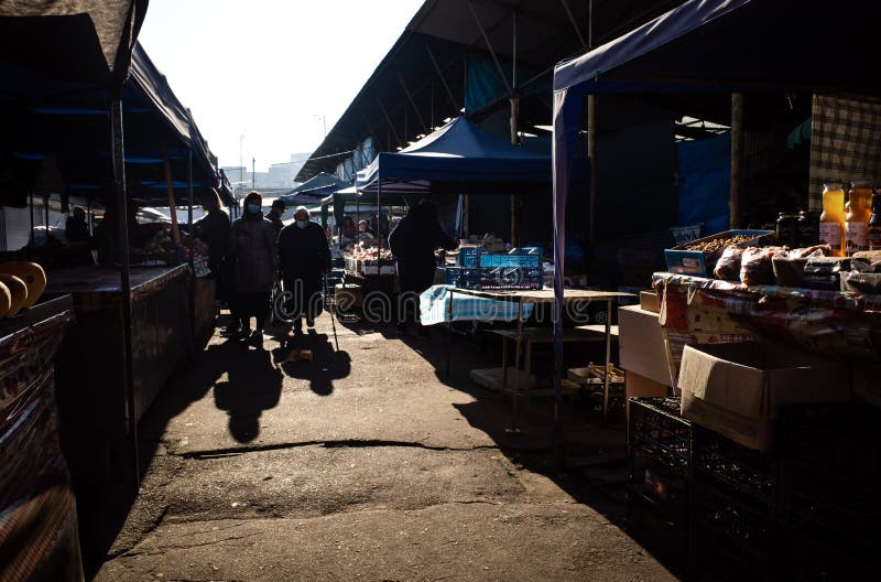 View of a Typical Food Market in Ukraine Editorial Photography - Image