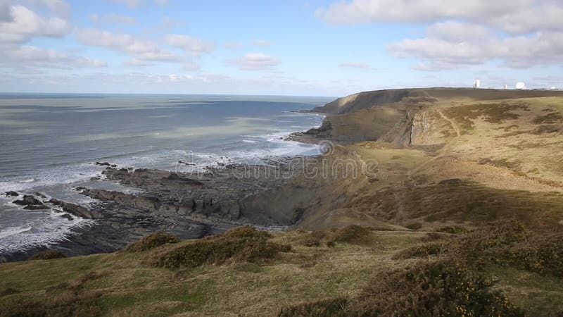 View of the UK atlantic coast north of Sandymouth beach North Cornwall England UK on the south west coast path