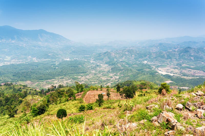 View of the valley in the mountains around Da Lat city Dalat o