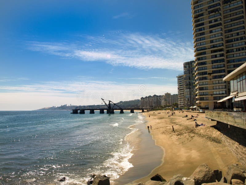View of valparaiso beach stock image. Image of landscape 132145413