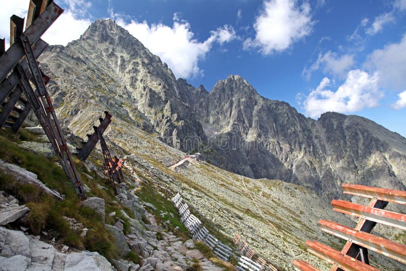 View from Velka Lomnicka veza - peak in High Tatras, Slovakia