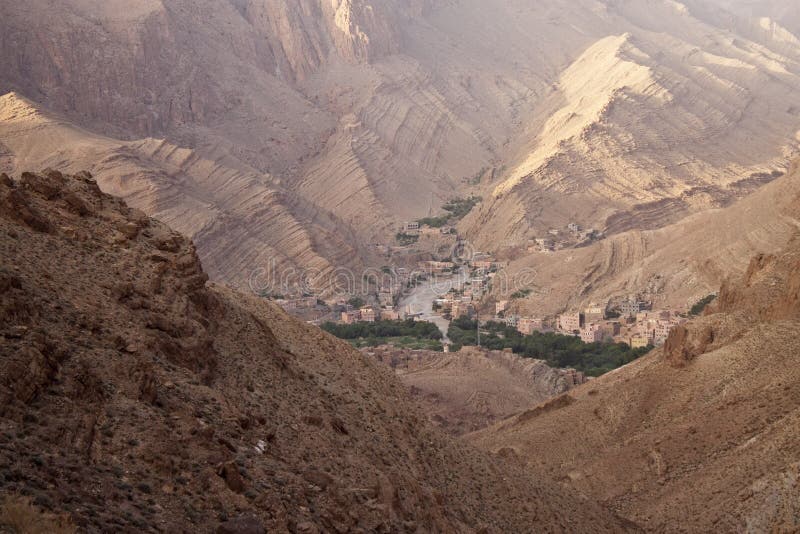 View of village in Todra Gorges