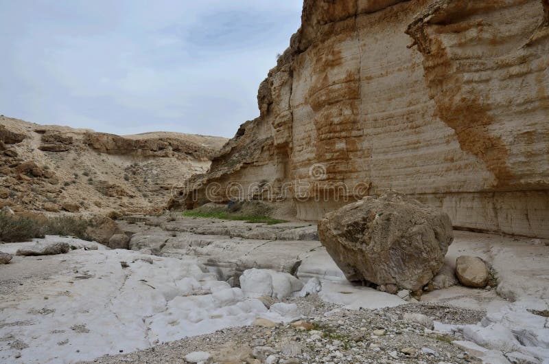 View of Wadi Murabba`at canyon,Judean desert, Israel,Middle East