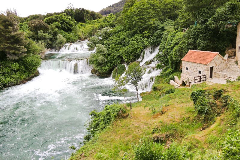 View of waterfalls in Kornati region, Croatia