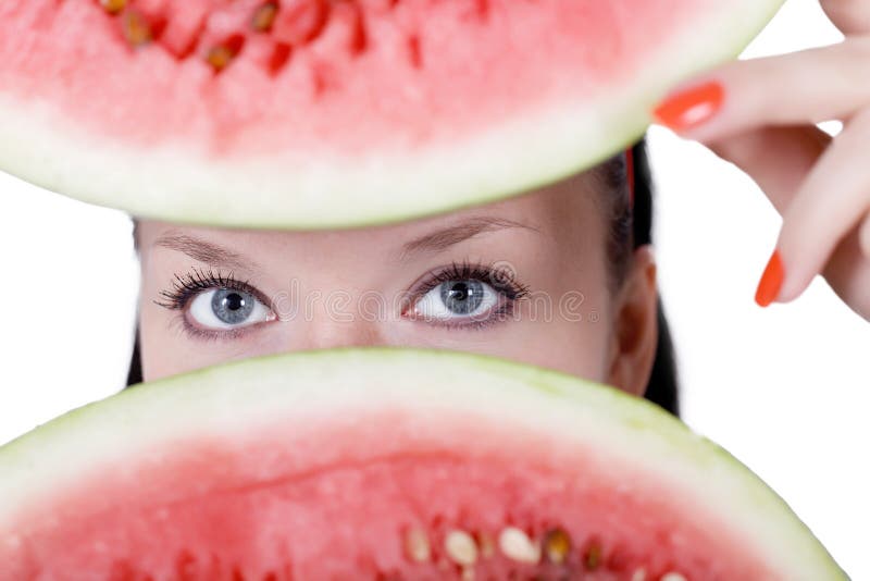 View from watermelon isolated