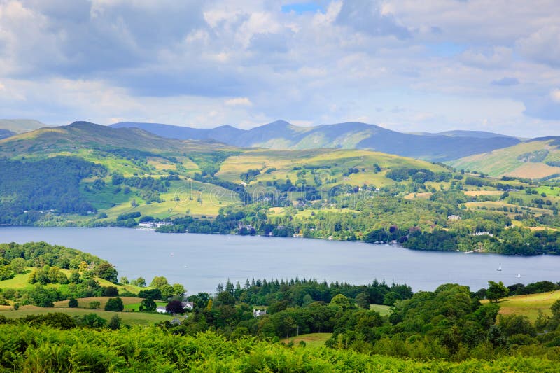 View of Windermere Lake District National Park England uk