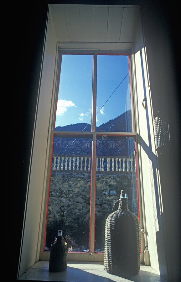 View from window of Hotel De Paris, first modern hotel in Georgetown, CO stock image