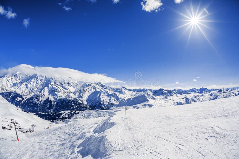 View of winter mountain landscape