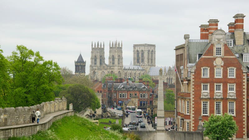 View on York Minster along fortress wall