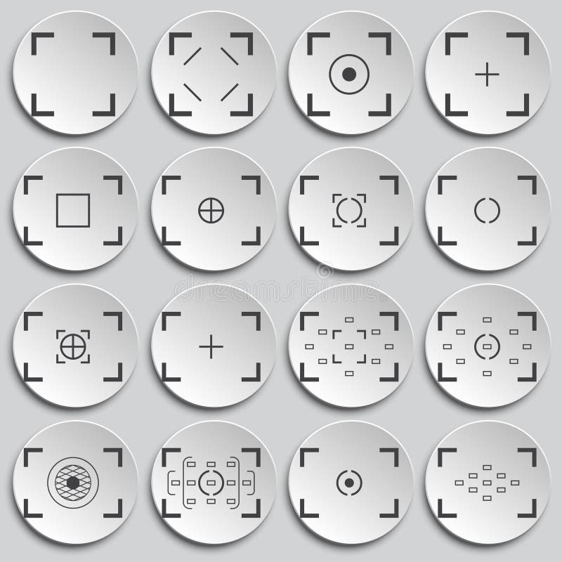 Viewfinder icons set on background for graphic and web design. Simple illustration. Internet concept symbol for website