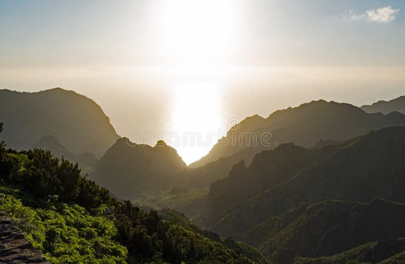 Viewpoint from Mirador de La Cruz de Hilda. View from Mirador de La Cruz de Hilda on the Teno massif royalty free stock image Viewpoint from Mirador de La Cruz de Hilda. View from Mirador de La Cruz de Hilda on the Teno massif royalty free stock image