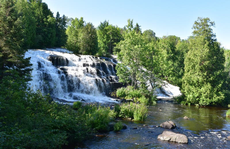 View Of Waterfall On A Sunny Summer Day Stock Image Image Of Woods