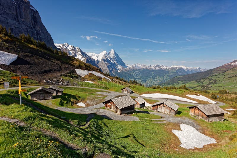 Views From Grosse Scheidegg Towards Grindelwald Stock Photo Image Of