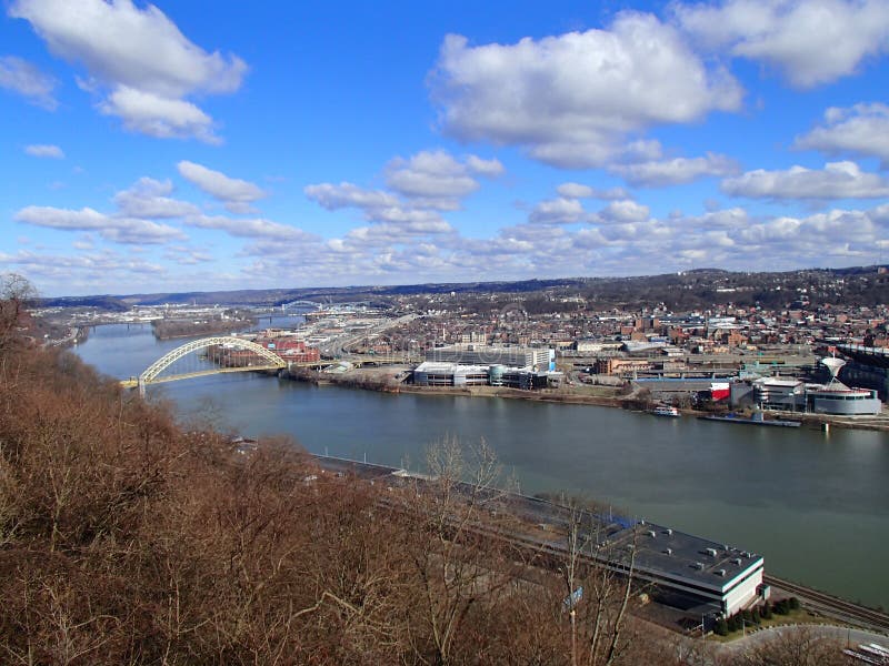 Views from Mt Washington Ohio River Pgh Pa Stock Image Image of views