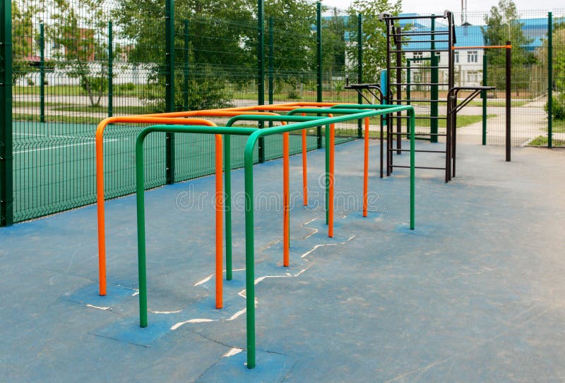 Views of the sports ground for street workout