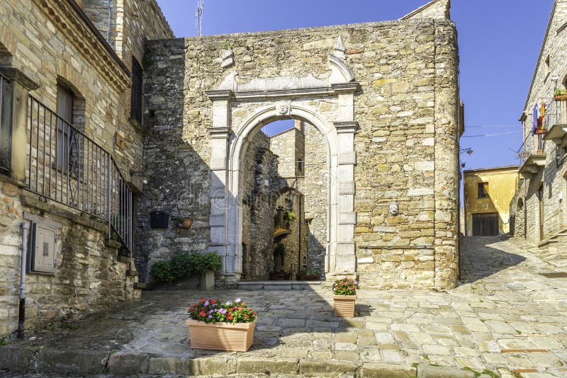 Guardia Perticara Village Views in Val D`Agri, Basilicata Stock Photo ...