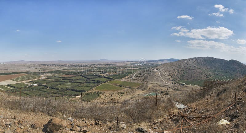Views on the Syrian border with Bental mountain in Israel