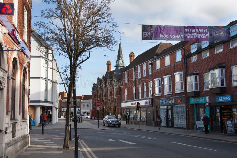 Views of Wokingham Town Centre in Berkshire in the UK Editorial Stock