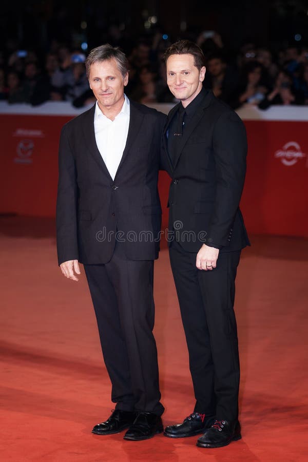 Viggo Mortensen, Matt Ross. Rome, Italy - October 17, 2016: Viggo Mortensen and director Matt Ross walk a red carpet for 'Captain Fantastic' During the Rome Film stock image Viggo Mortensen, Matt Ross. Rome, Italy - October 17, 2016: Viggo Mortensen and director Matt Ross walk a red carpet for 'Captain Fantastic' During the Rome Film stock image