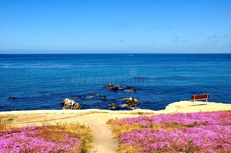 Vigia cênico no Oceano Pacífico em Califórnia imagem de stock royalty free Vigia cênico no Oceano Pacífico em Califórnia imagem de stock royalty free