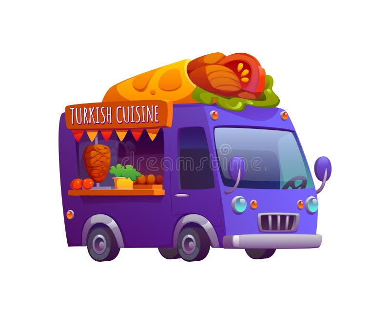Vignetta autotrasportatore alimentare turco illustrazione vettoriale
