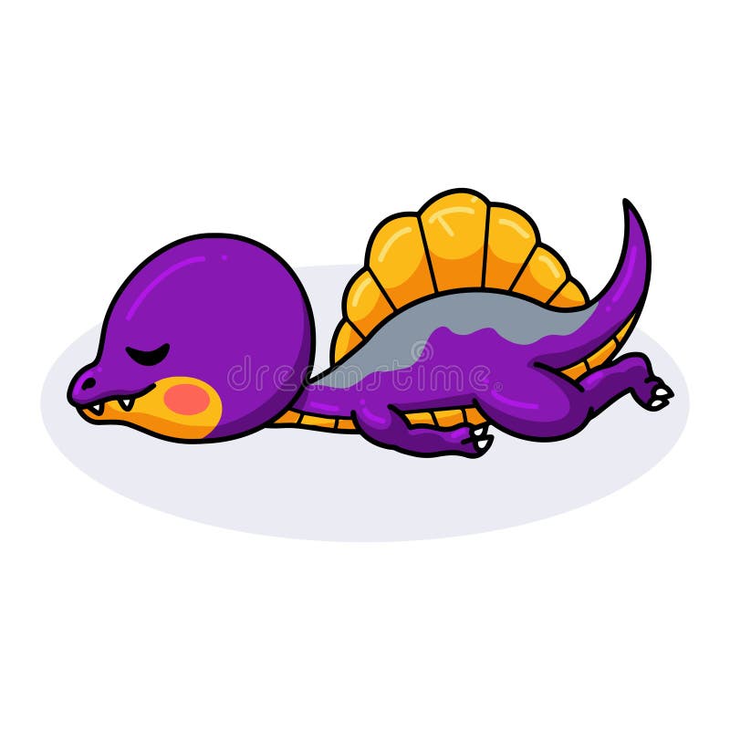 Vignetta di dinosauro viola illustrazione vettoriale