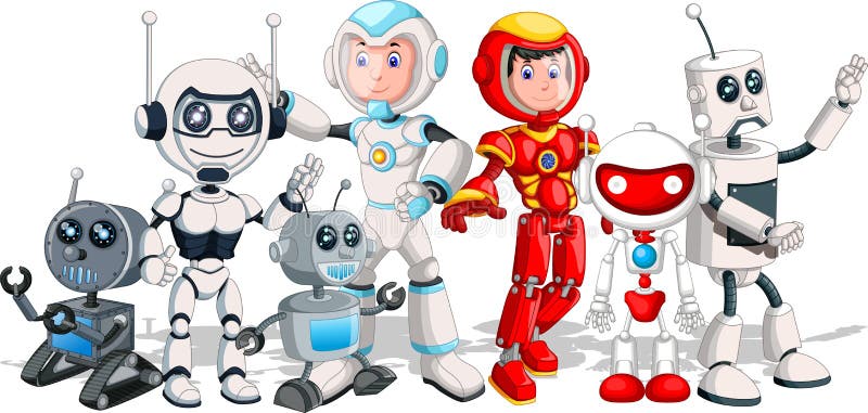 Vignetta di intelligenza artificiale di un robot moderno illustrazione di stock