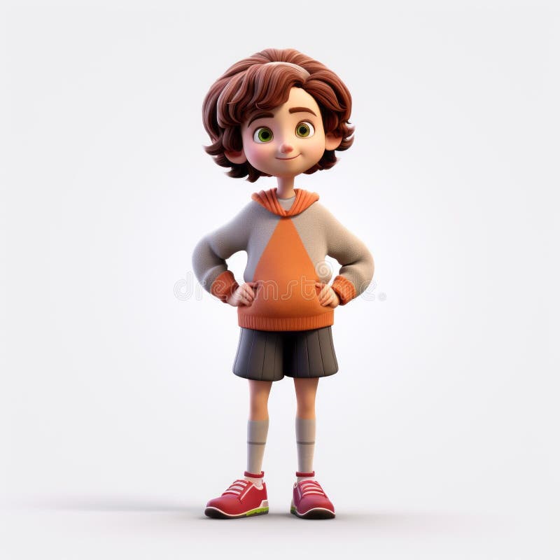 Vignetta di plastica 3d di fiona con felpa e capelli corti illustrazione di stock