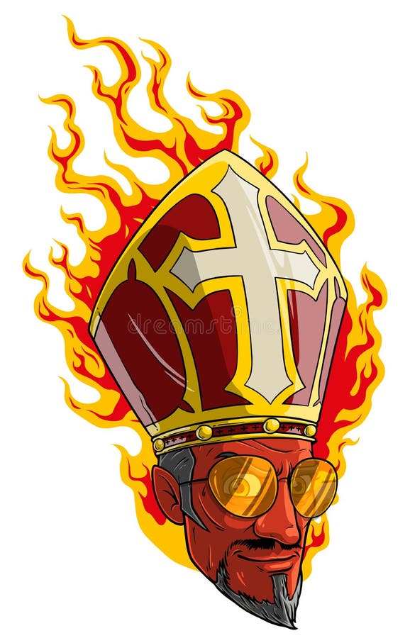 Vignetta Che Brucia Il Diavolo Con Corna E Corona Illustrazione Vettoriale  - Illustrazione di caldo, inferno: 158420913