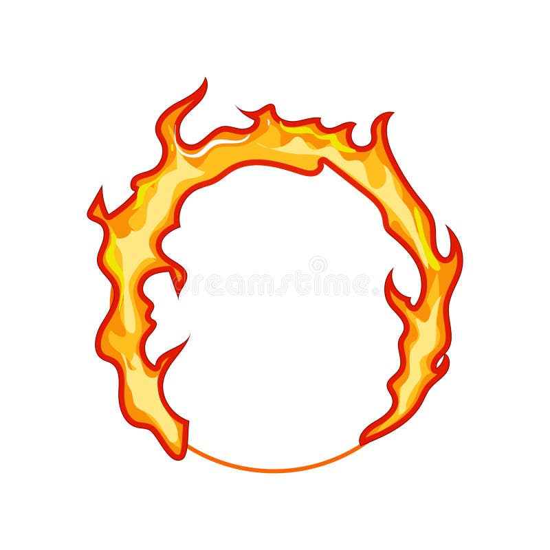 Vignetta illustrazione vettoriale di un cerchio di fiamme illustrazione di stock
