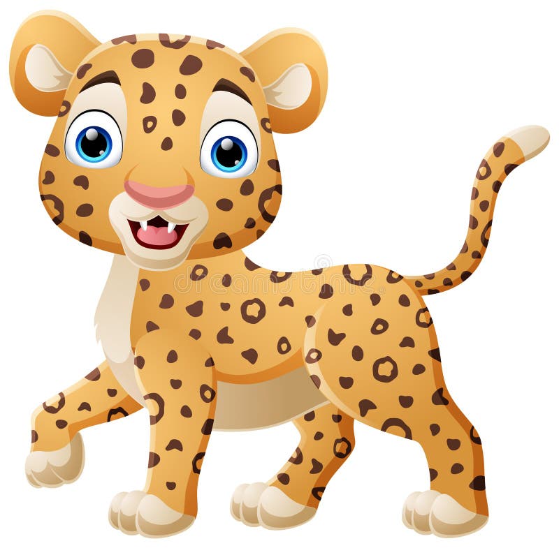Vignetta leopardo su fondo bianco illustrazione di stock