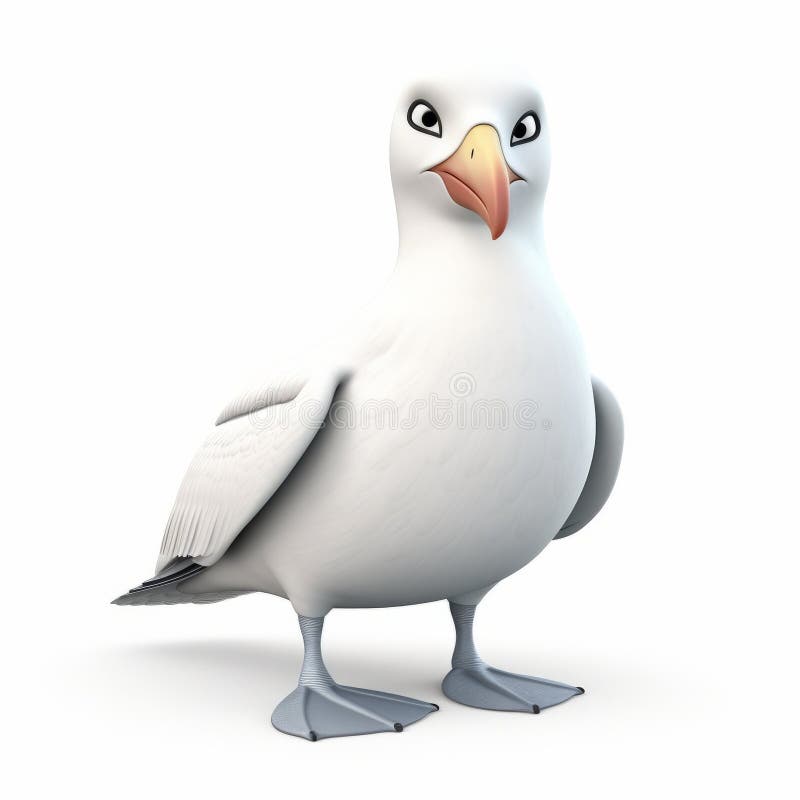 Vignetta in plastica 3d con albatros design completo royalty illustrazione gratis