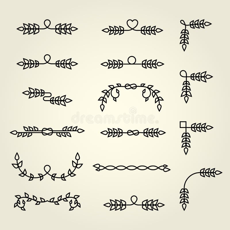 Vignette of ear of wheat - dividers and separator with leaves, bakery design royalty free illustration