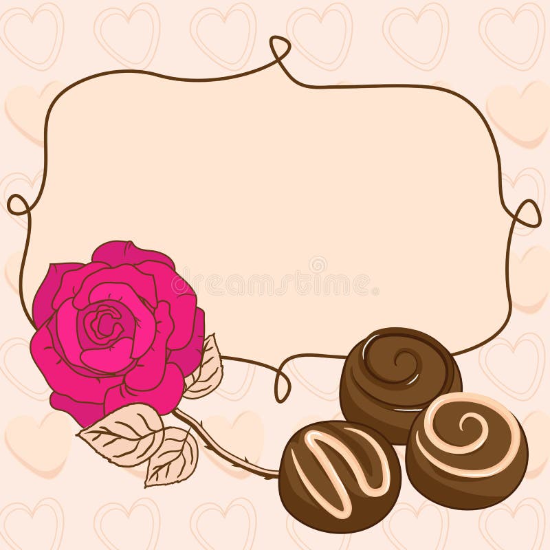 Vignette with rose and chocolate