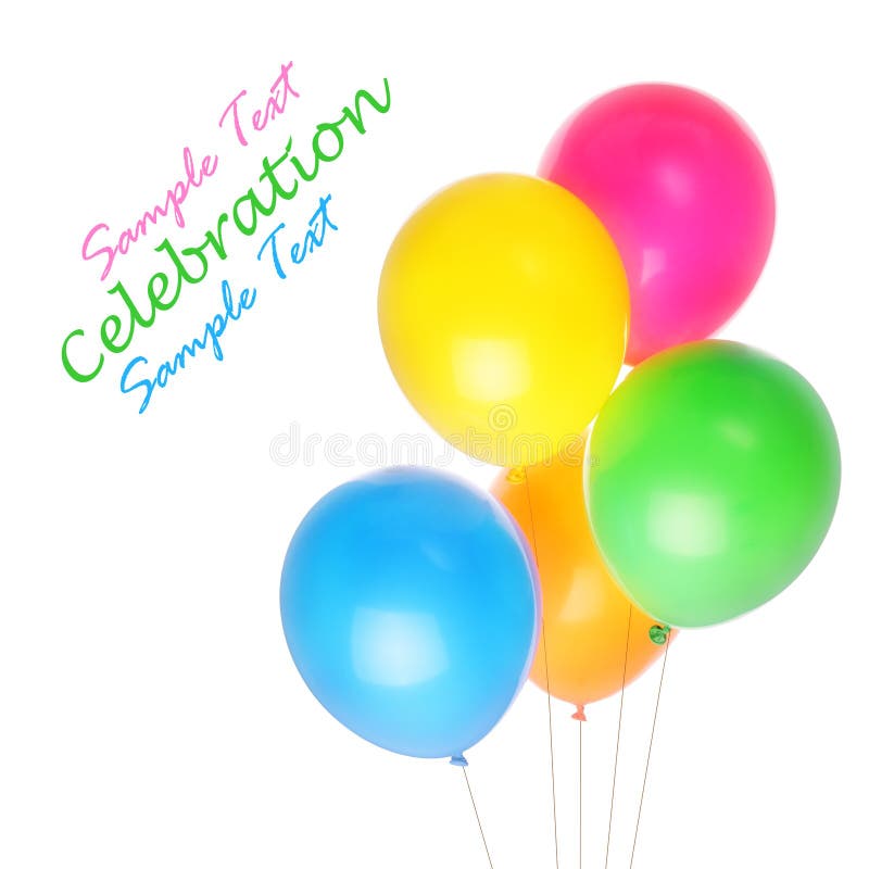 Vijf kleurrijke baloons