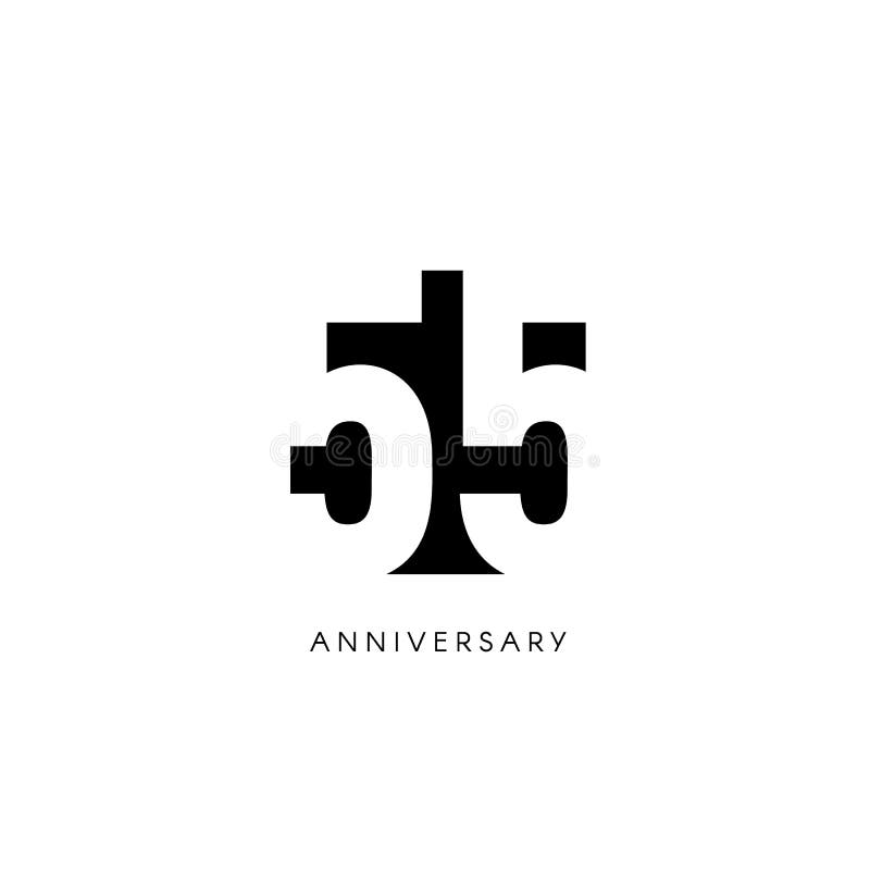 Vijfenvijftig verjaardag, minimalistic embleem Vijftig vijfde jaren, 55ste jubileum, groetkaart Verjaardagsuitnodiging 55 jaar royalty-vrije illustratie Vijfenvijftig verjaardag, minimalistic embleem Vijftig vijfde jaren, 55ste jubileum, groetkaart Verjaardagsuitnodiging 55 jaar royalty-vrije illustratie