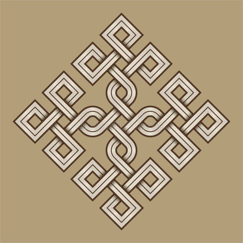 Viking Decorative Knot - Engraved - Rings Square Edges Stock Vector ...