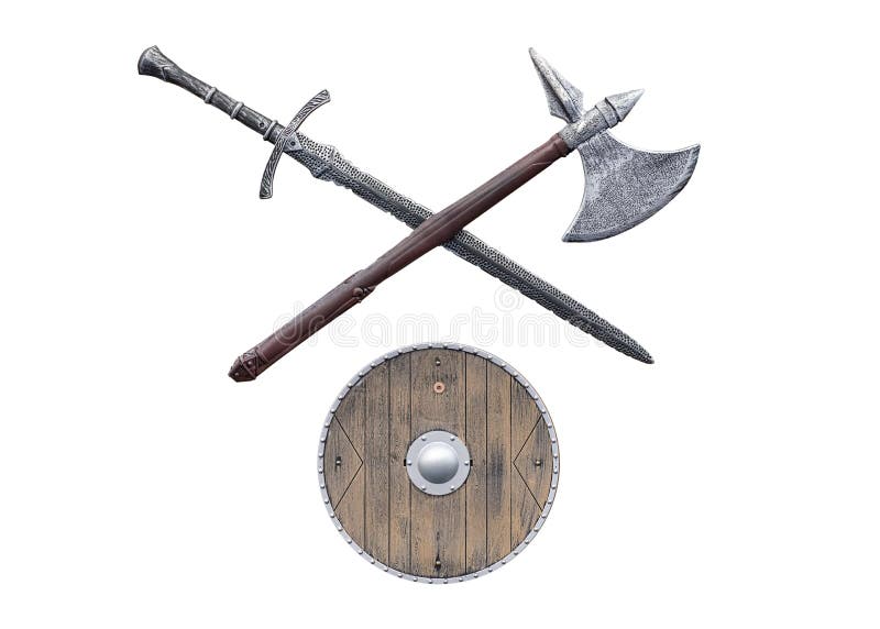 Viking-wapens op witte achtergrond worden geïsoleerd die royalty-vrije stock fotografie Viking-wapens op witte achtergrond worden geïsoleerd die royalty-vrije stock fotografie