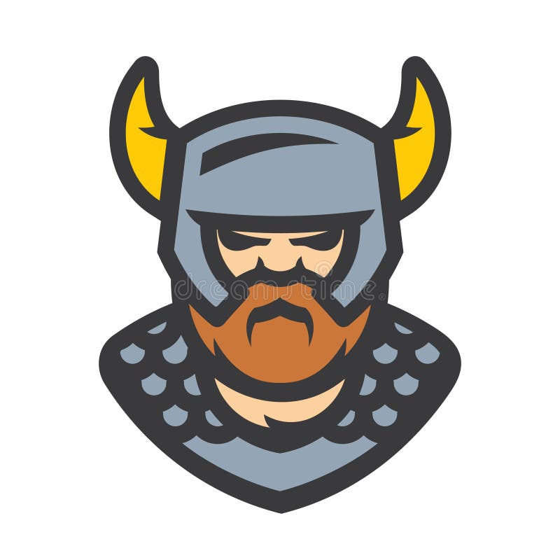 Viking Warrior Viking Head Vector Cartoon Illustration Stock Vector