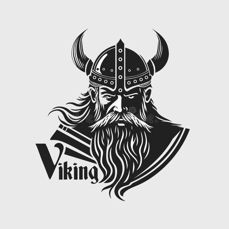 Vikings Face in a Helmet with Horns. Stock Vector - Illustration of ...