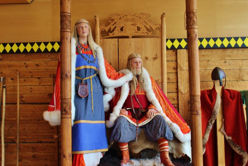 Vikings, królewska para Norwegia fotografia royalty free Vikings, królewska para Norwegia fotografia royalty free