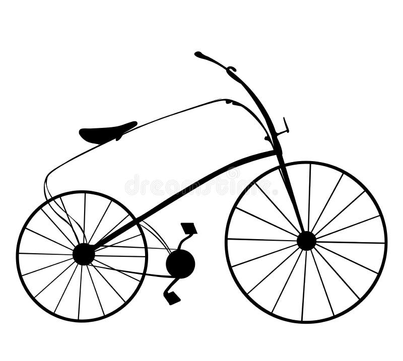 Viktoriansk retro cykelkontur som isoleras på vit bakgrund vektor illustrationer Viktoriansk retro cykelkontur som isoleras på vit bakgrund vektor illustrationer
