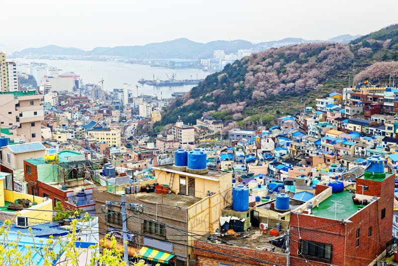 Vila da cultura de Gamcheon em Coreia do Sul