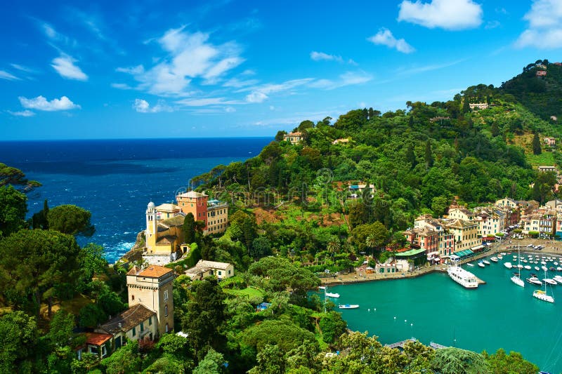 Portofino village on Ligurian coast in Italy. Portofino village on Ligurian coast in Italy